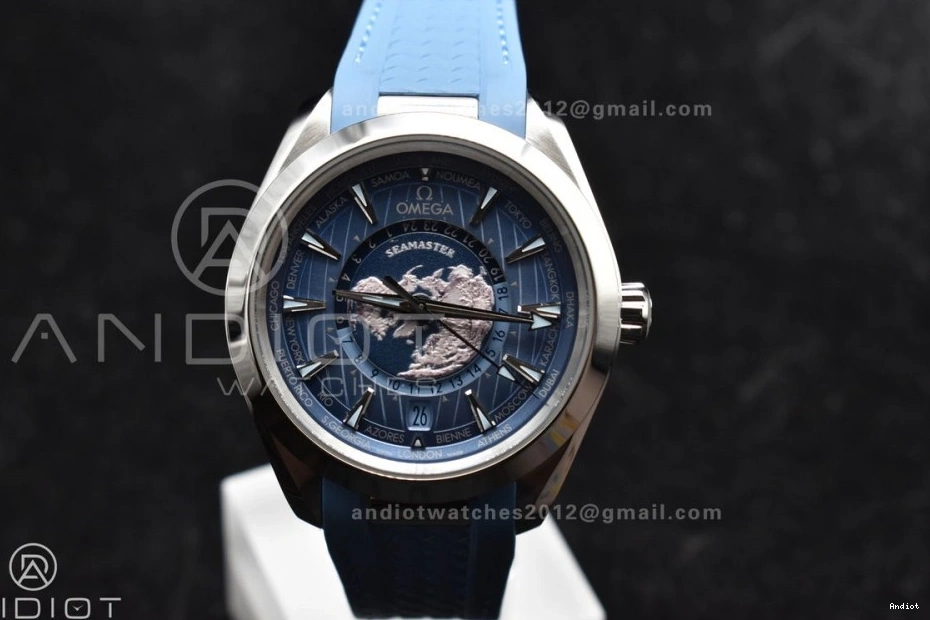 GMT Blue Edition Best Blue Super A8938 VSF Summer Dial on Worldtimer 511 Terra 1:1 Aqua 43mm Durable Clone Strap Rubber 0819